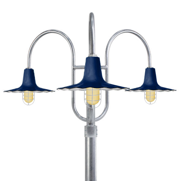 The Seaside Radial Wave 3 Light Post Mount Barn Electric Porcelain Post Top Fixtures