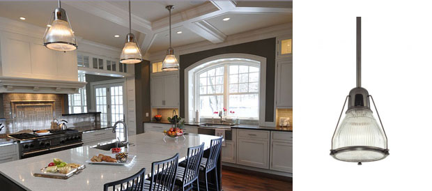A Kitchen S Interior Is Brought To Life With Vintage Lighting