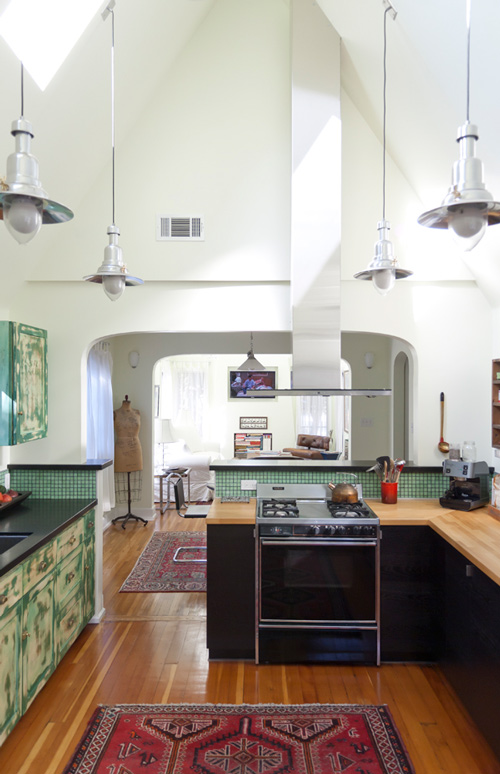 Railroad Era Pendant Lighting For High Ceiling Kitchens