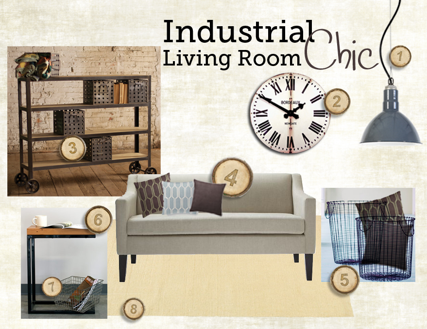 Industrial Living Room Style Board