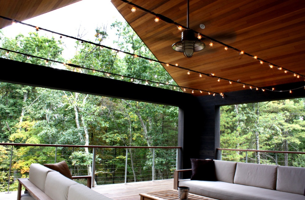 Rustic Ceiling Fan Light Create Cool Relaxed Mood On Porch