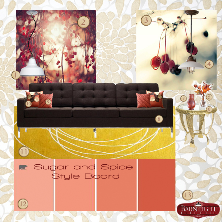 Warm Fall Living Room Style Board