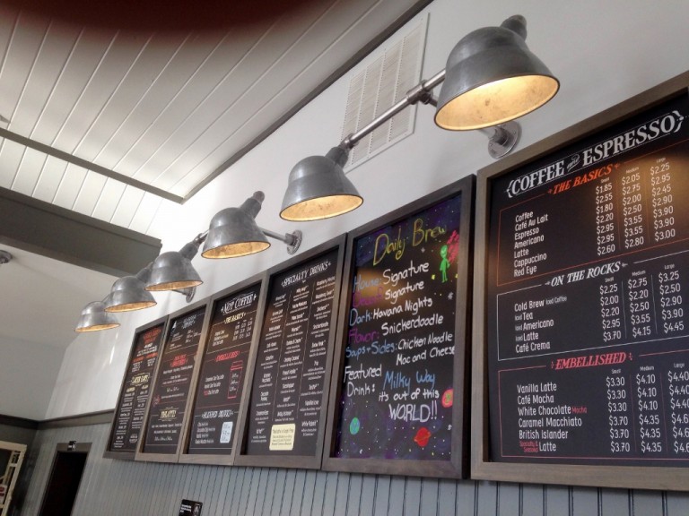 Inspiration Board Leads To Barn Lighting For New Coffee Shop