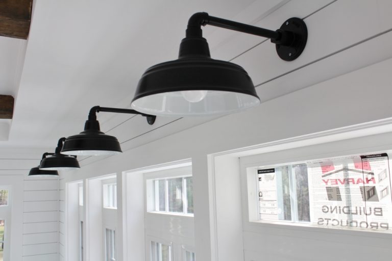 Gooseneck Lights Complement Farmhouse Vibe Of New Sun Room