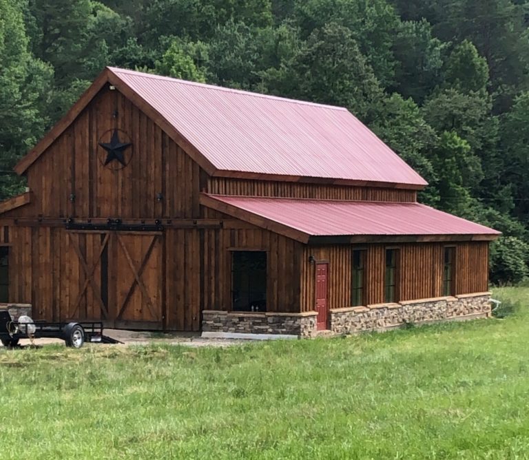 Rustic Industrial Lighting Highlights New Barn Construction
