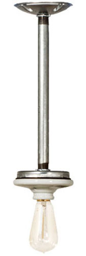 Retro Renovation Porcelain & Galvanized Pendant